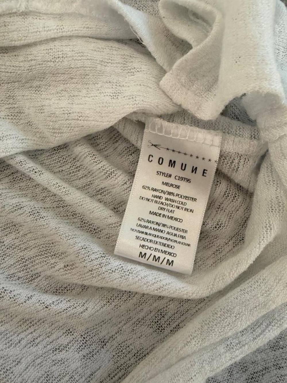 COMUNE White Racerback Tank Top - Picture 6 of 7